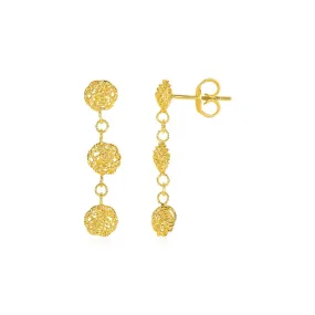 14k Yellow Gold Textured Love Knot Earrings-rx20647