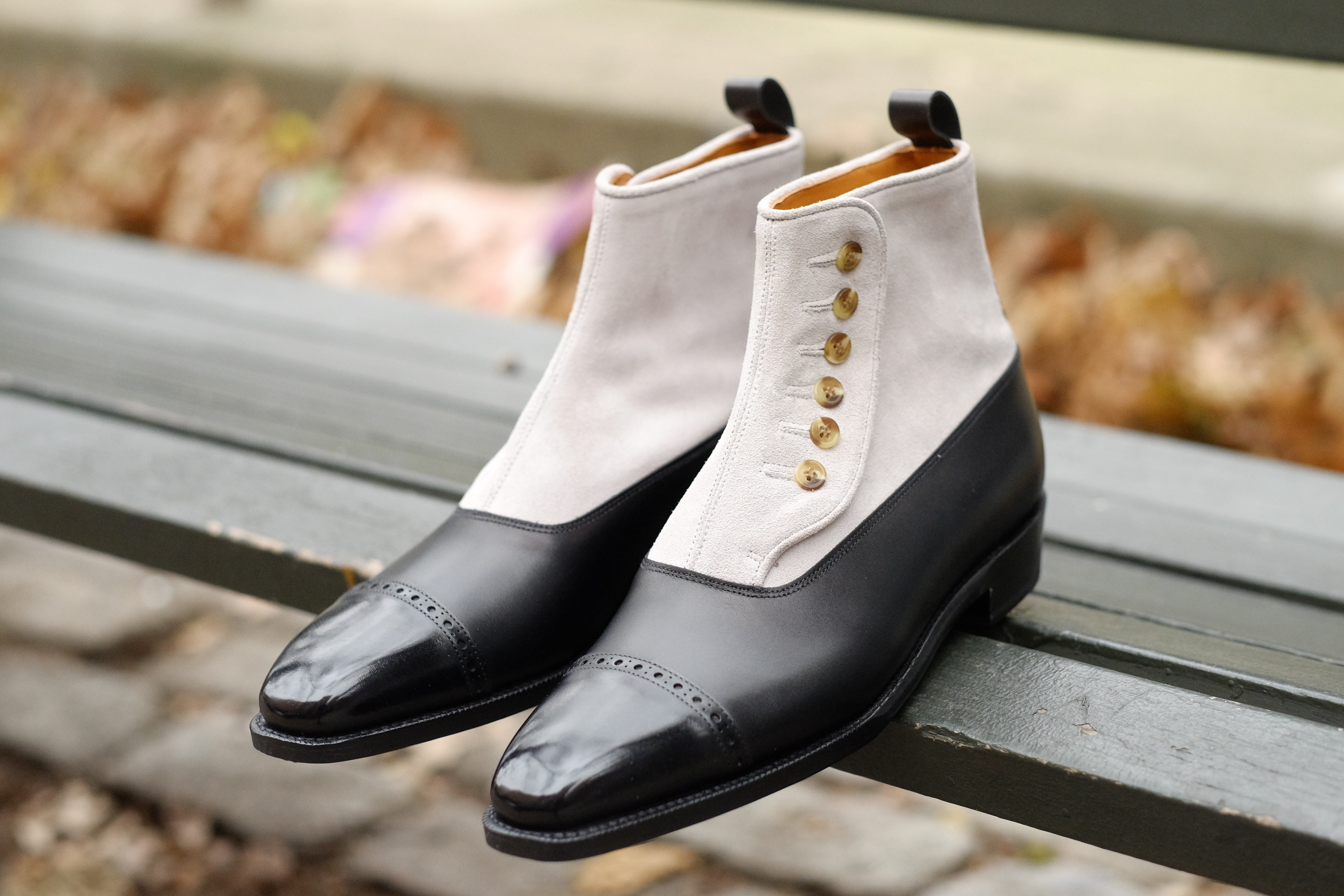 Ascot - MTO - Black Calf / Pearl Grey Suede - MGF Last - Single Leather Sole