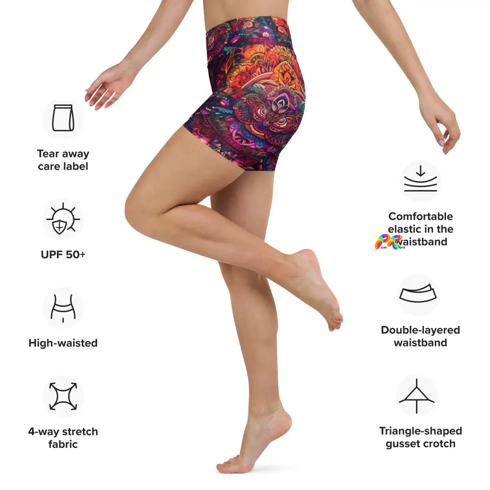 Ayahuasca Rave Yoga Shorts