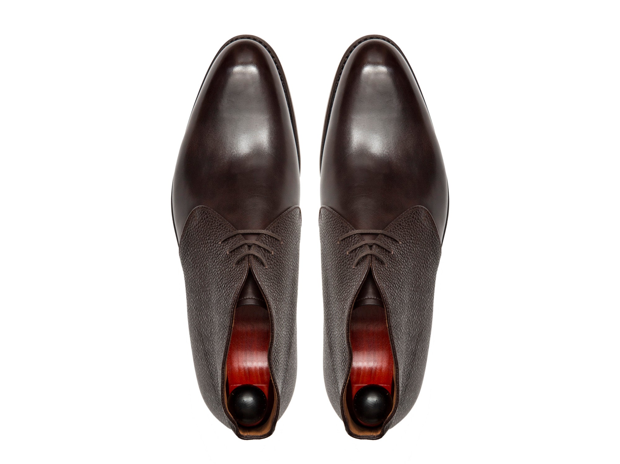 Ballard - MTO - Dark Brown Museum Calf / Dark Brown Scotch Grain - NGT Last - Country Rubber Sole