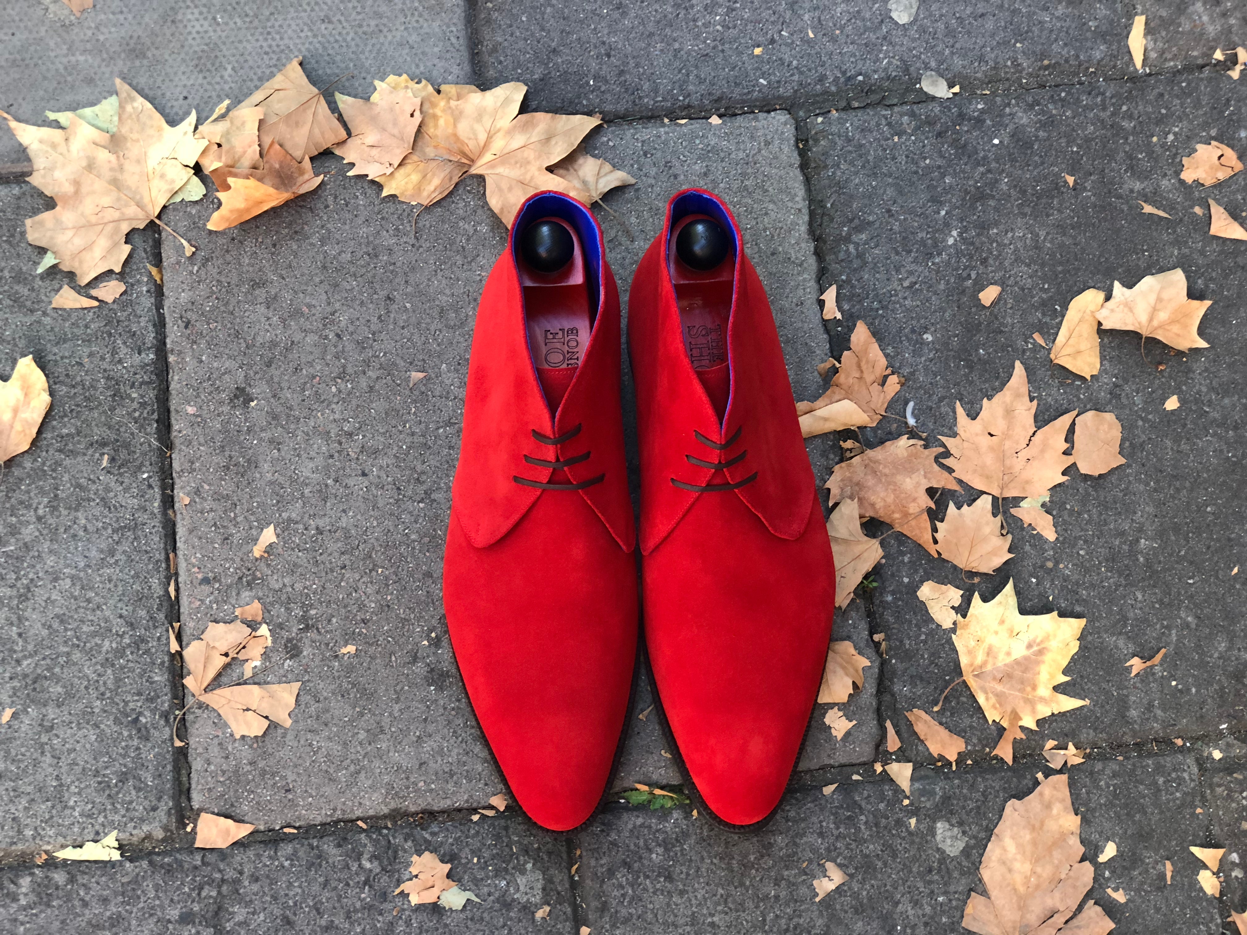 Ballard - MTO - Red Suede - JKF Last - City Rubber Sole