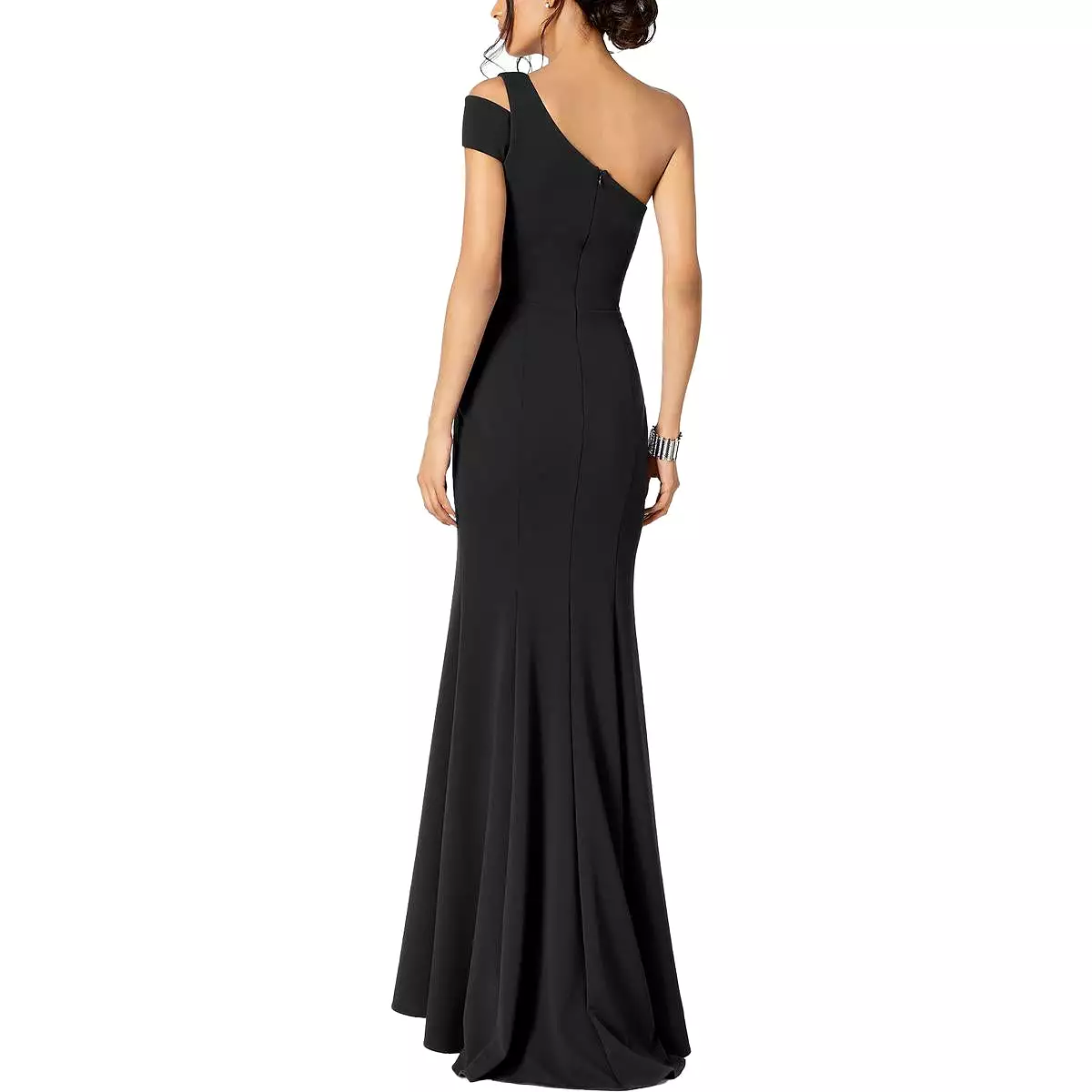 Betsy & Adam Womens Petites Asymmetric One Shoulder Evening Dress