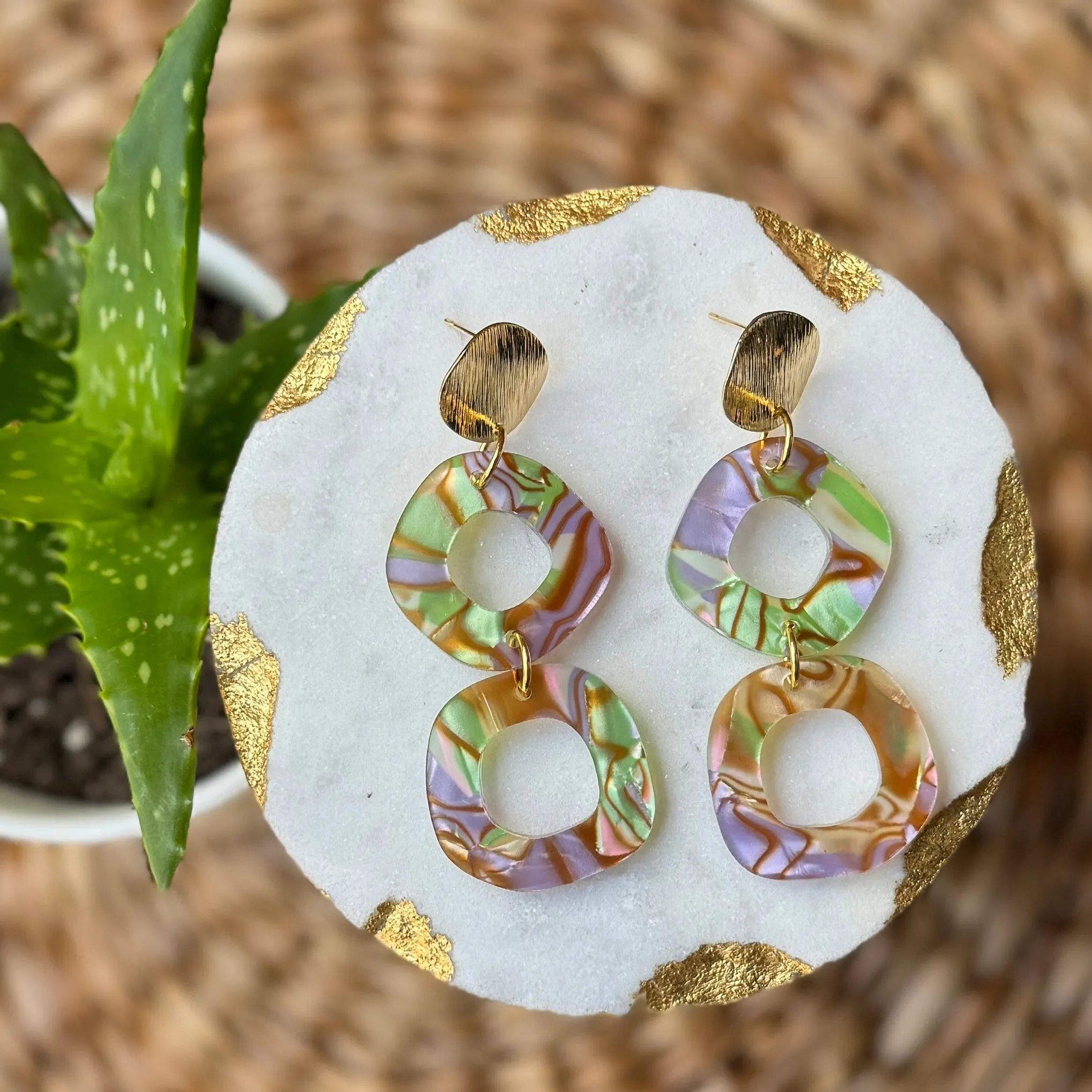 Boulder Drops - Groovy Zebra - Acrylic Earrings