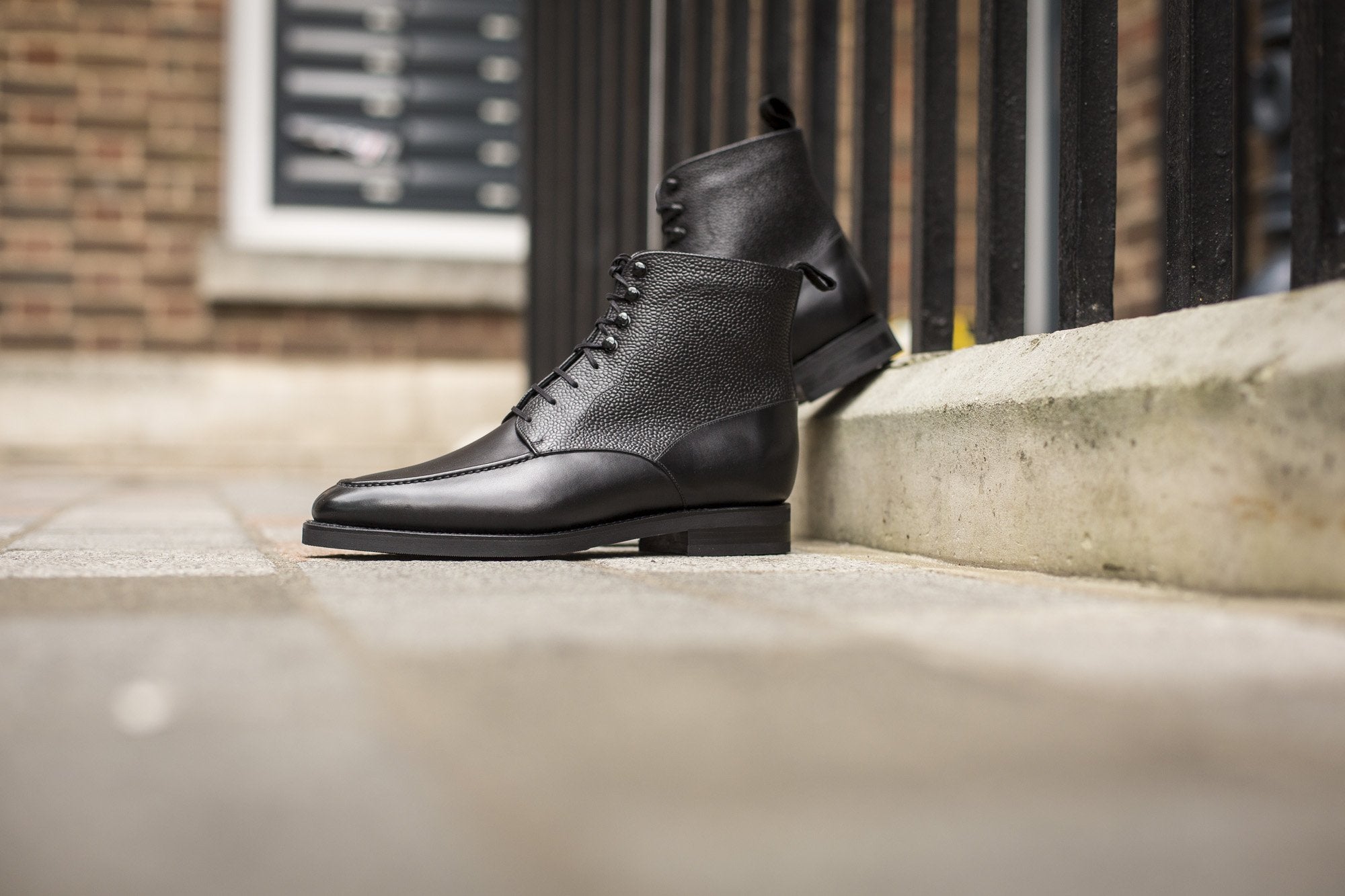 Bremerton - MTO - Black Calf / Black Scotch Grain - TMG Last - Double City Rubber Sole