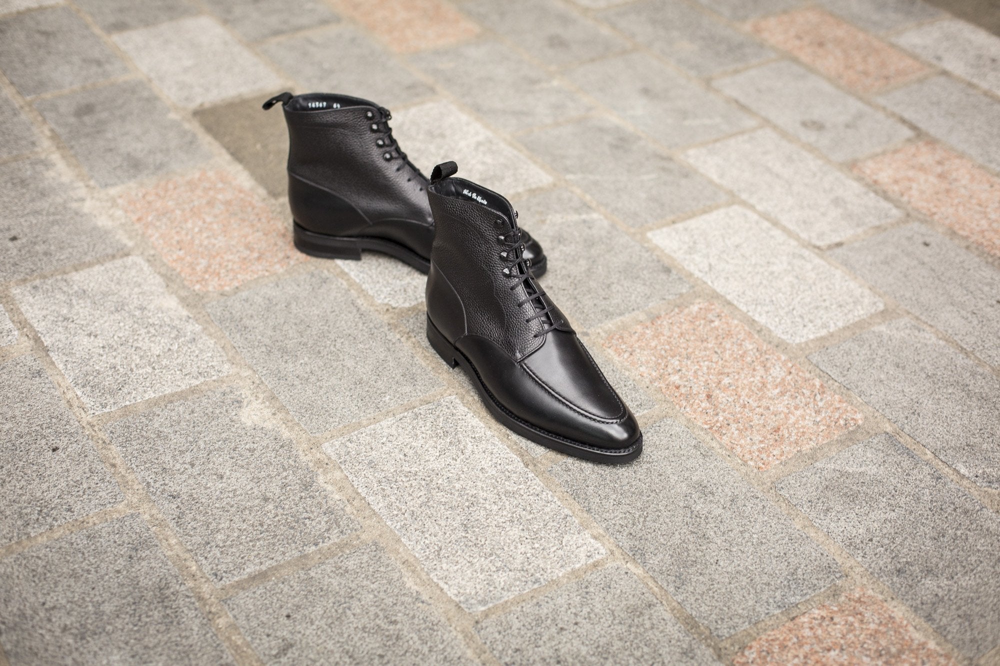 Bremerton - MTO - Black Calf / Black Scotch Grain - TMG Last - Double City Rubber Sole