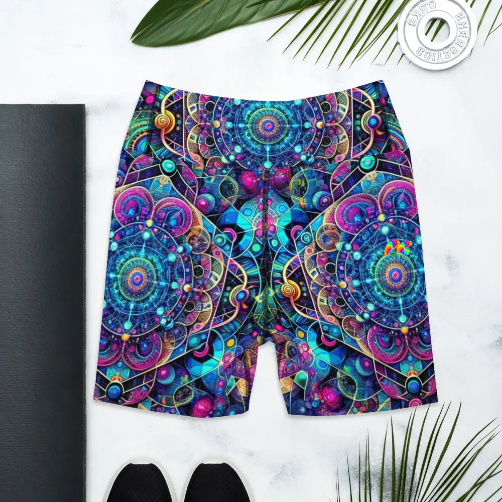 Cosmic Vortex Rave Yoga Shorts