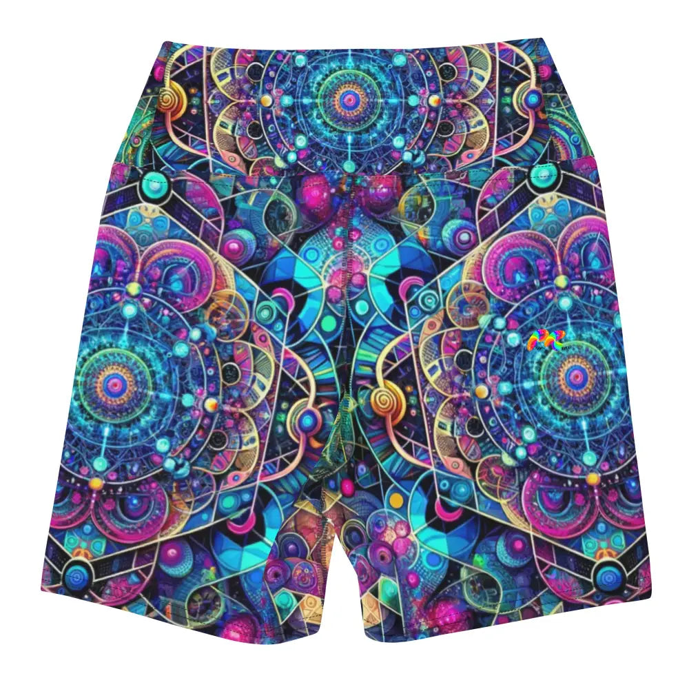 Cosmic Vortex Rave Yoga Shorts