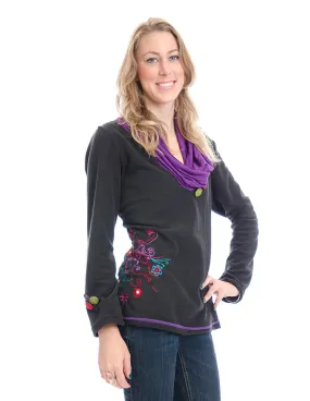 Cowl Neck Fleece Full Sleeve Top