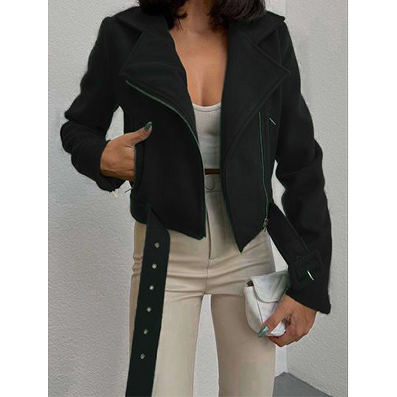 Cropped Side Pockets Jacket