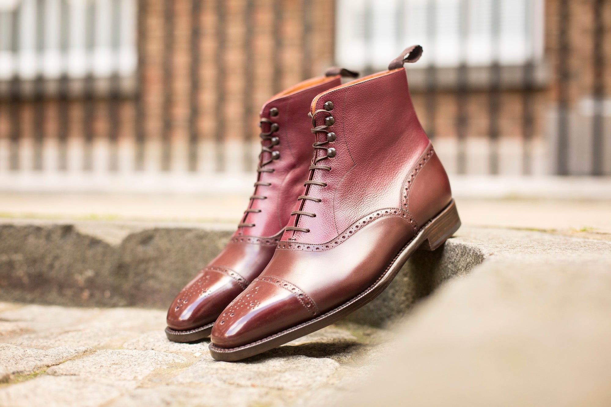 David - MTO - Deep Merlot Calf / Raspberry Soft Grain - LPB Last - Single Leather Sole