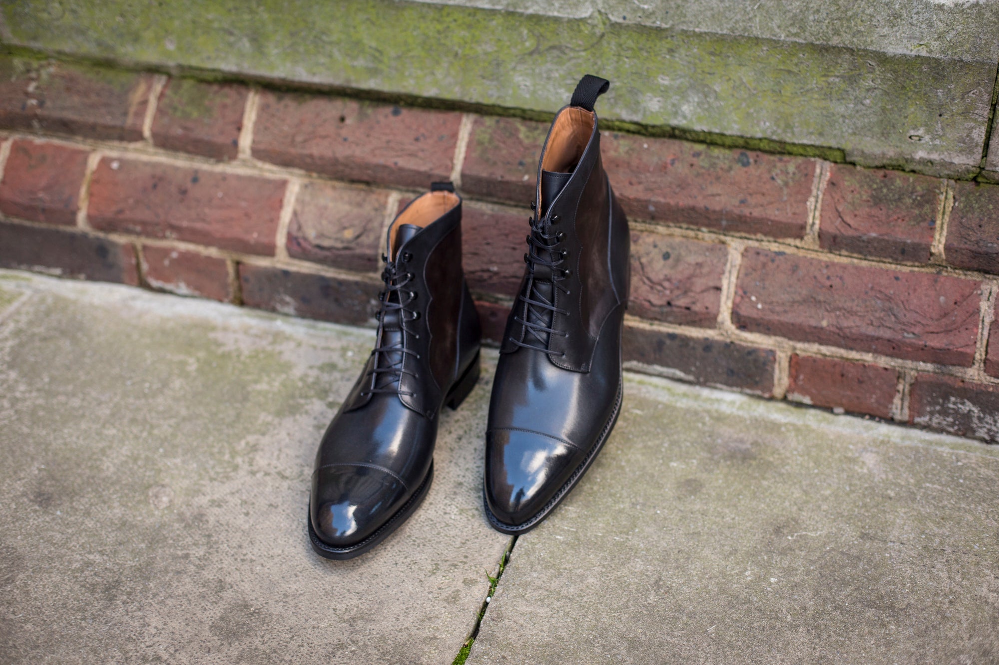 Delridge - MTO - Shaded Black Calf / Grey Museum Calf - NGT Last - Double Country Rubber Sole