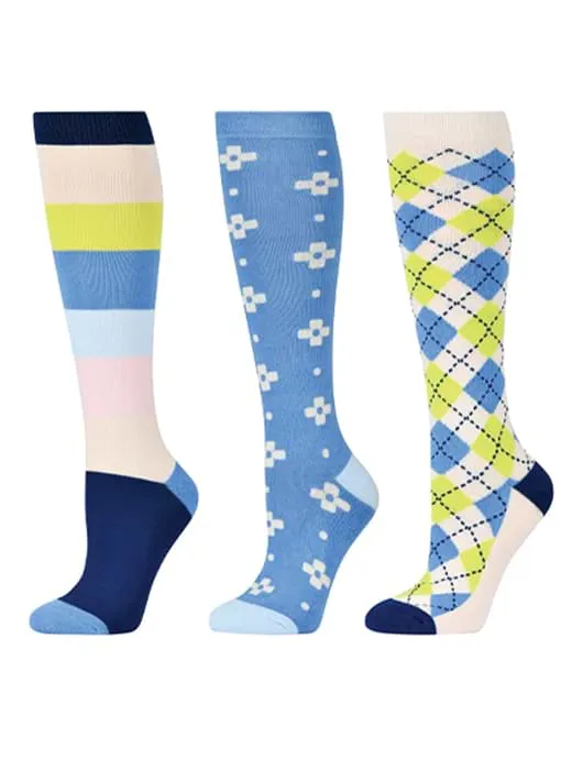 Dublin 3 Pack Socks Cornflowers