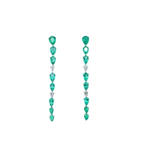 Emerald Graduated Drop Earrings