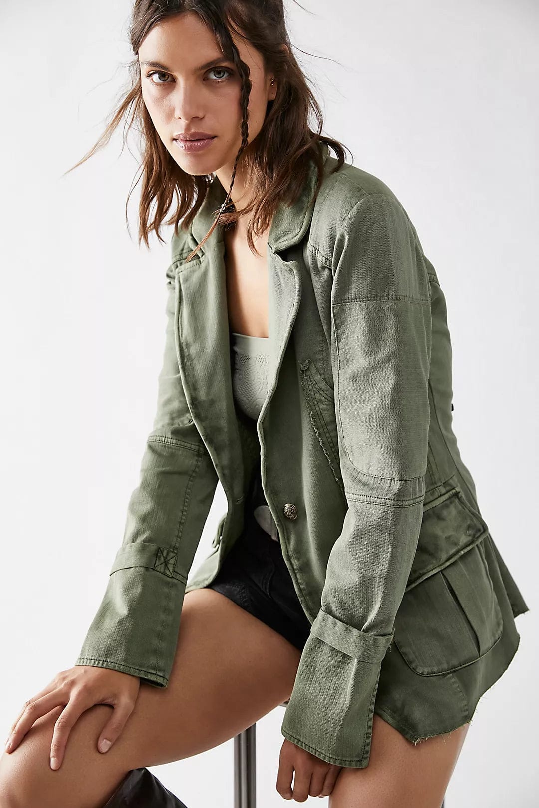 Free People Harlow Blazer in Olive