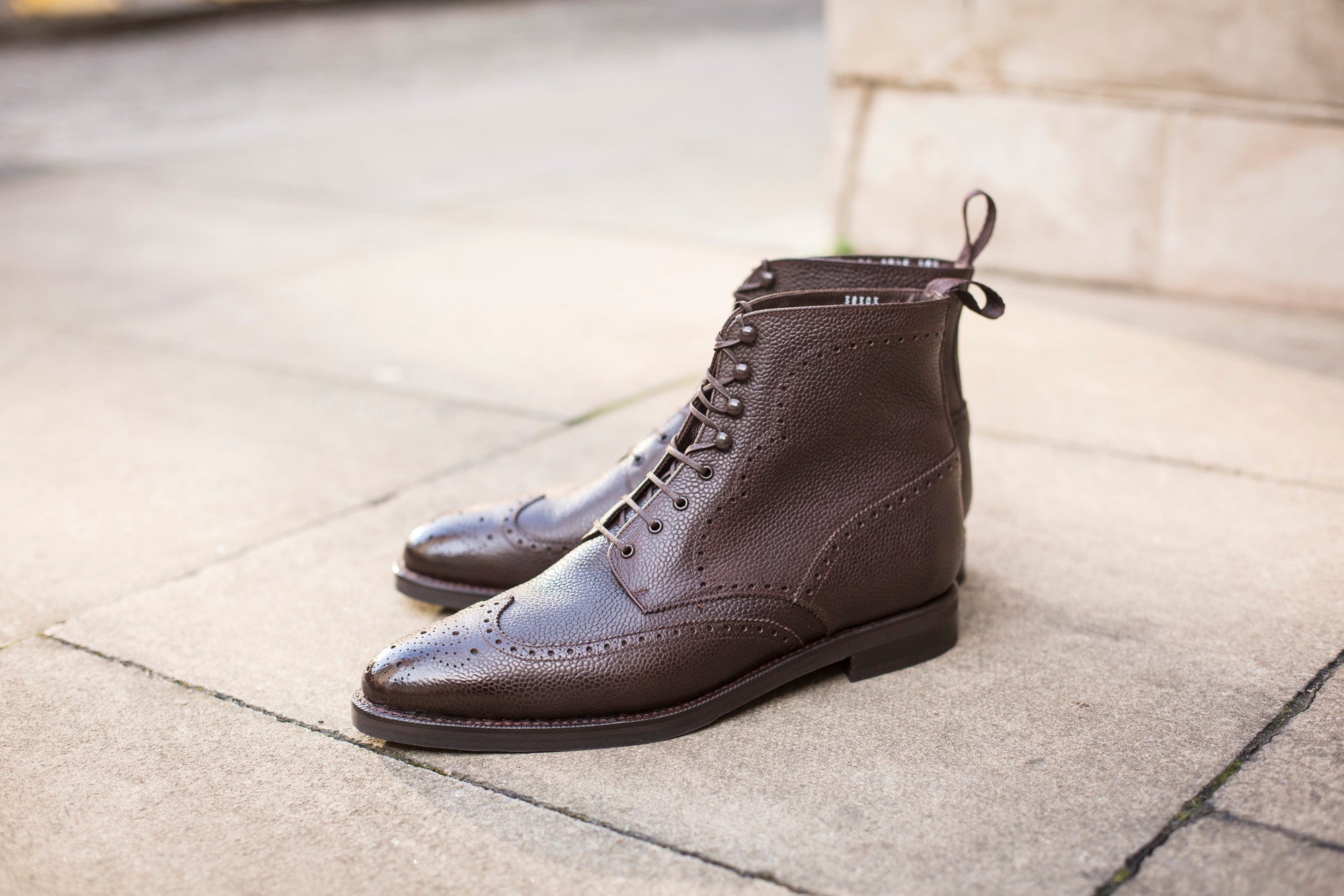 Holman - MTO - Dark Brown Scotch Grain - TMG Last - Country Rubber Sole