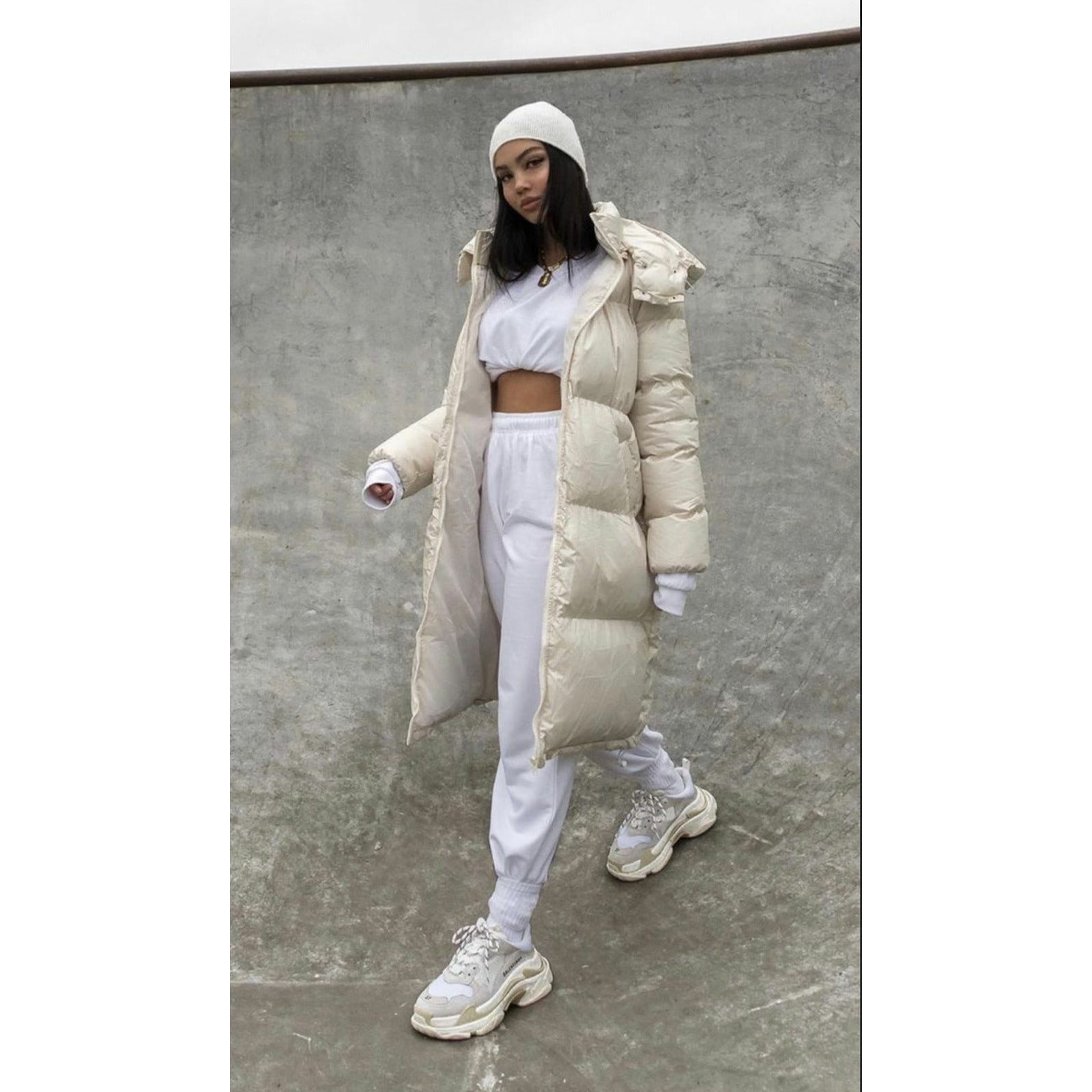 Hooded Long Puffer Jacket