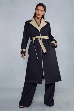 Jackets & Coats | Longline Contrast Trench Coat | MissPap