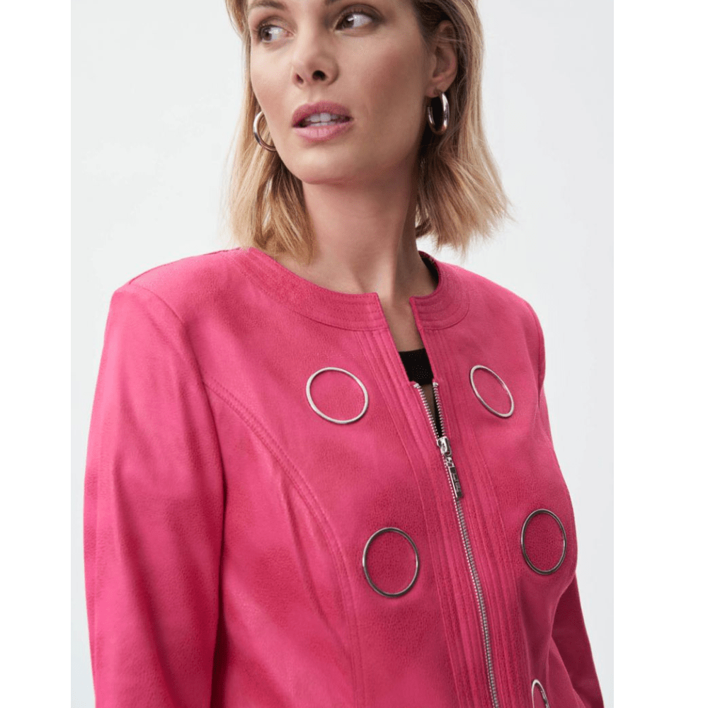 Joseph Ribkoff Dazzle Pink Faux Suede Jacket - 231910