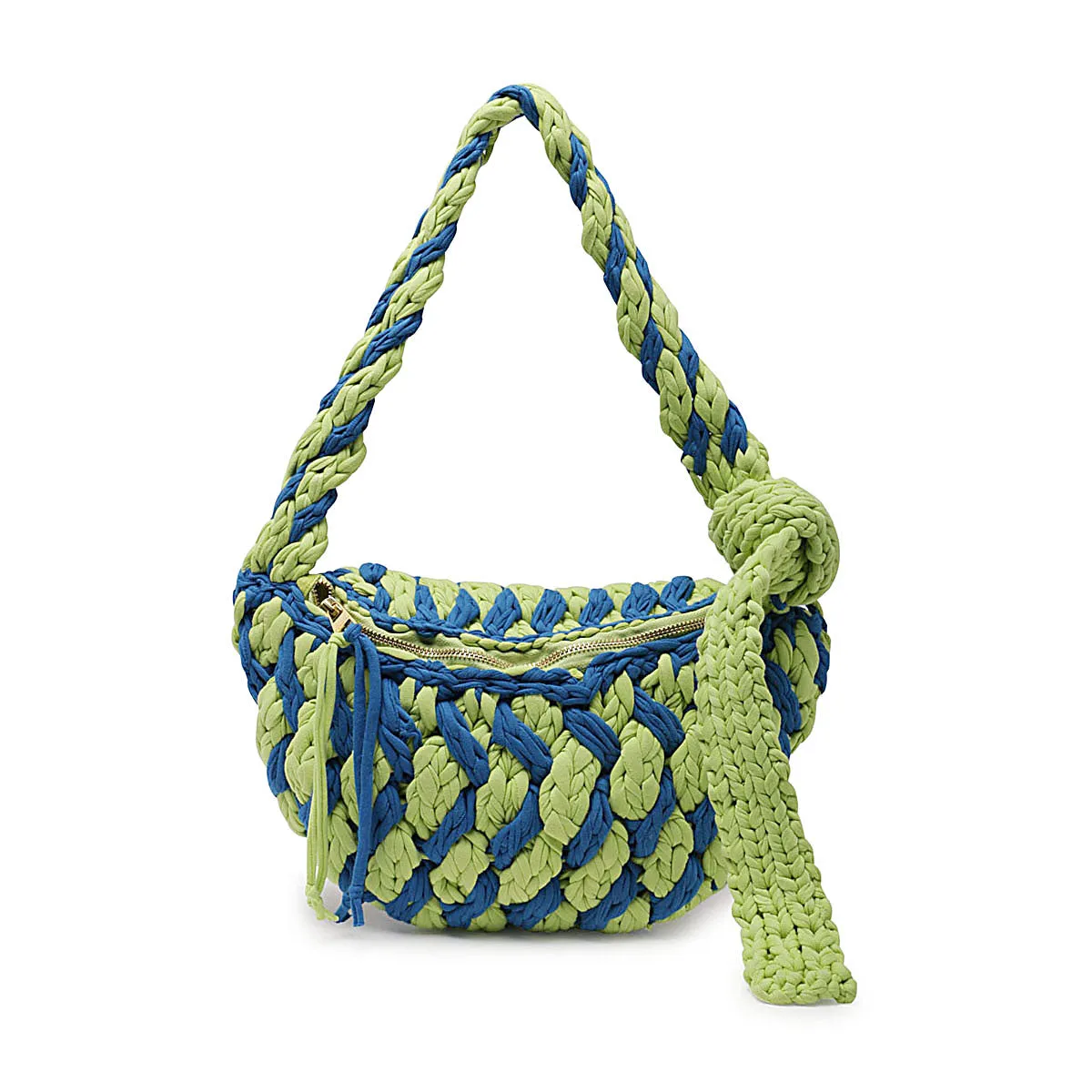 JW Anderson Logo Patch Knitted Crochet Shoulder Bag