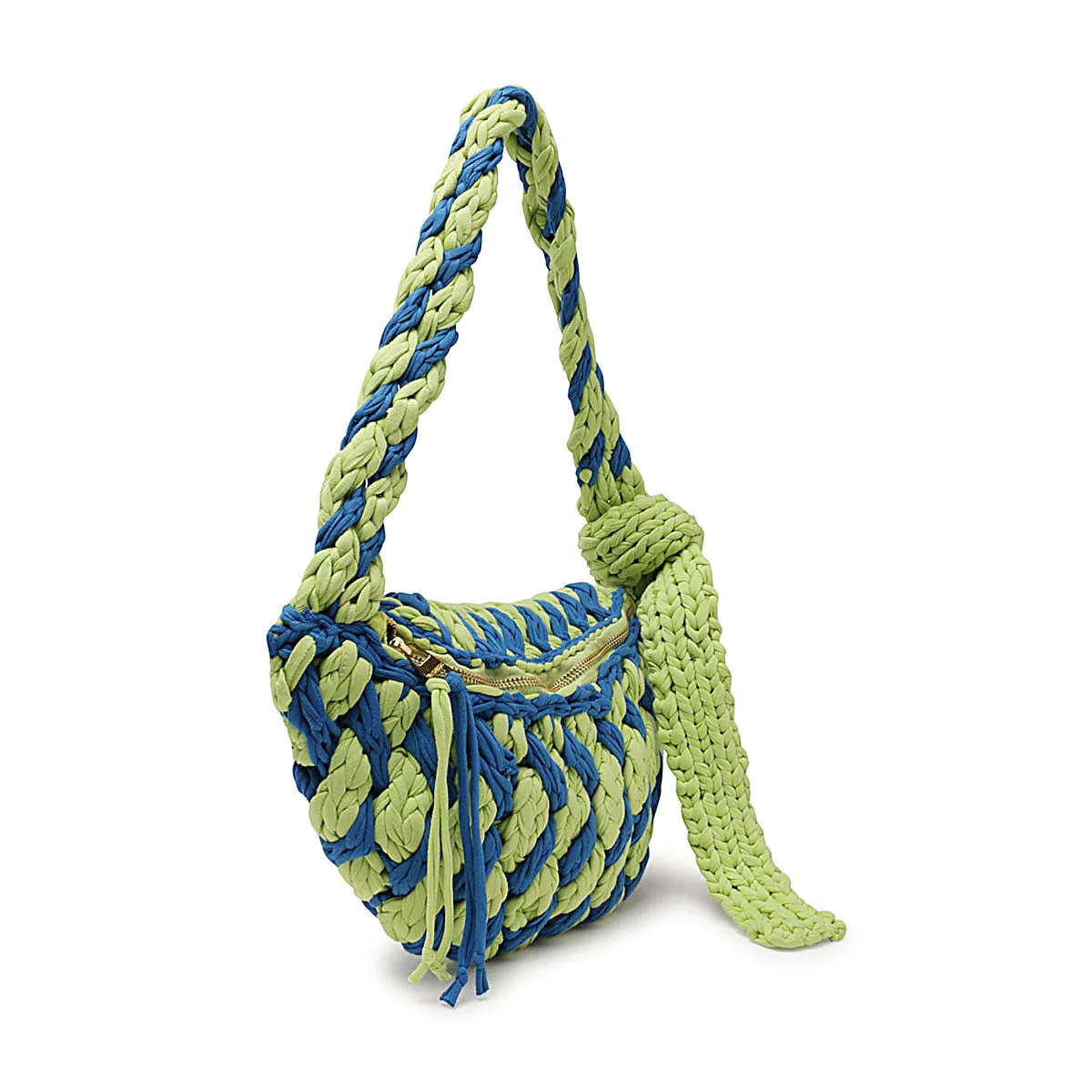 JW Anderson Logo Patch Knitted Crochet Shoulder Bag