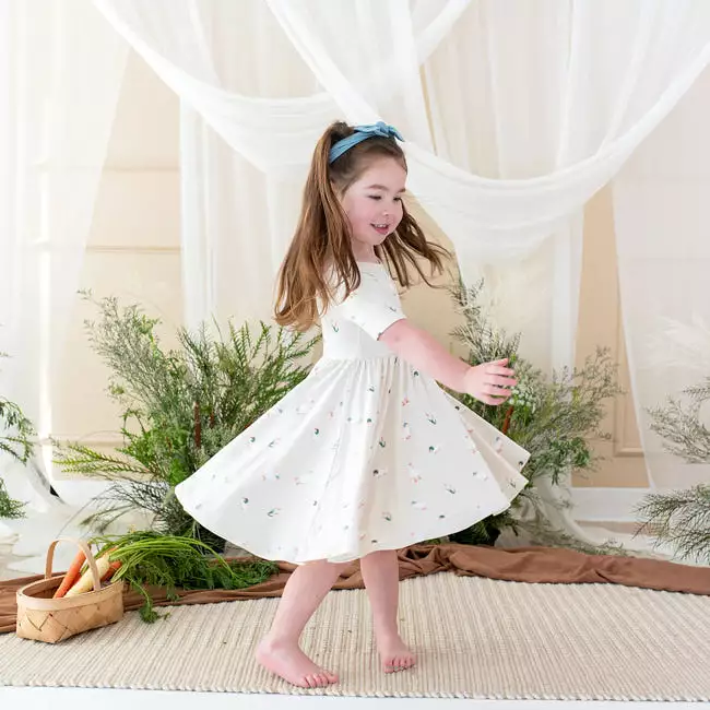 Kyte Baby Printed Twirl Dress in Duck