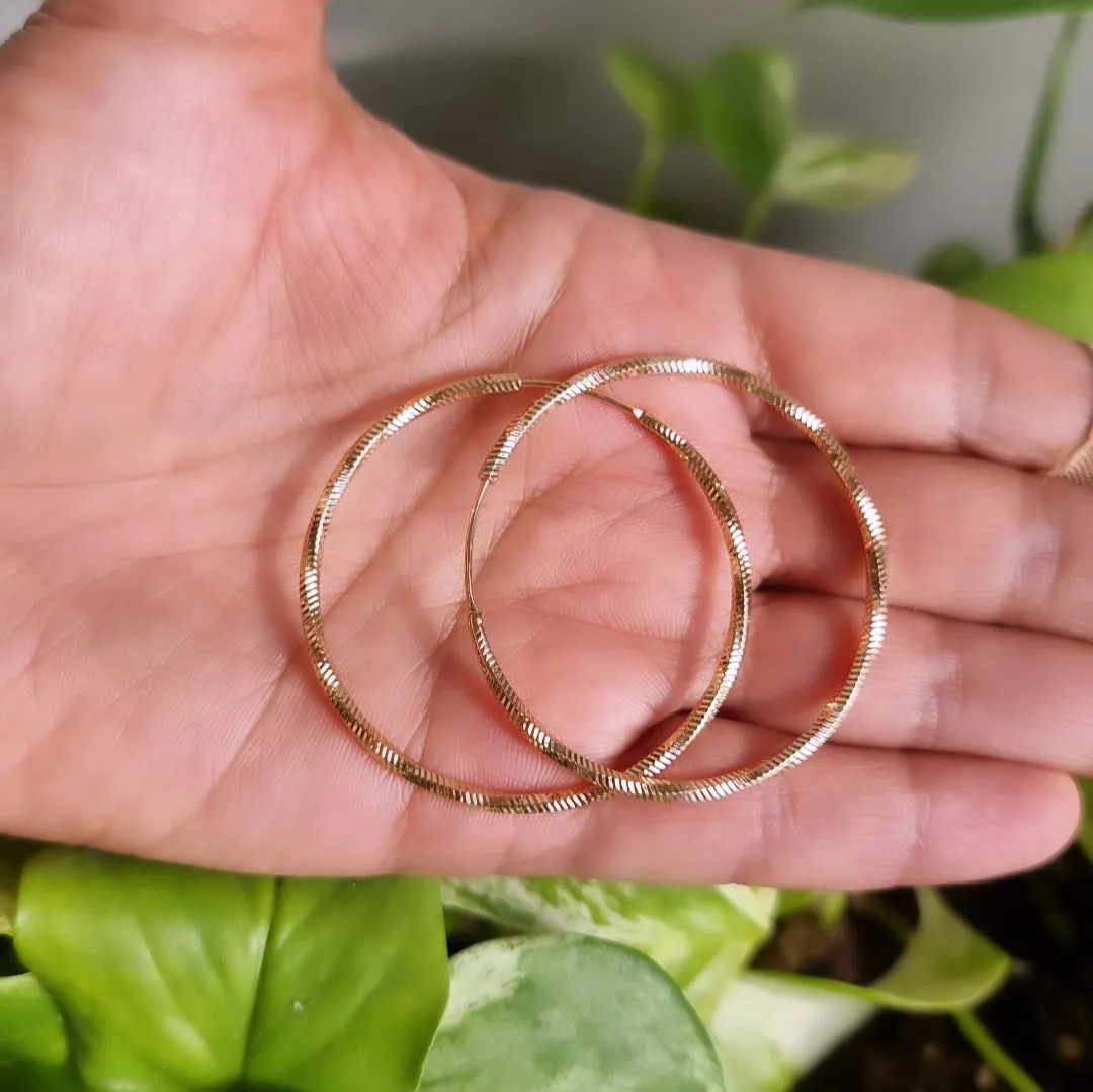 Large Twisted Gold Hoop Earrings