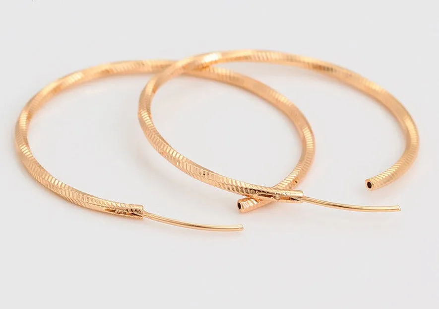 Large Twisted Gold Hoop Earrings