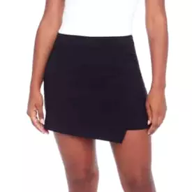 Lisa Solid Scarlett Asymmetric Skort - Black