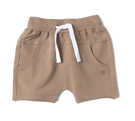 Little Bipsy - Taupe Raw Edge Harem Shorts