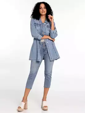 Lois Anna Wash Long Jean Jacket - 5760 6980