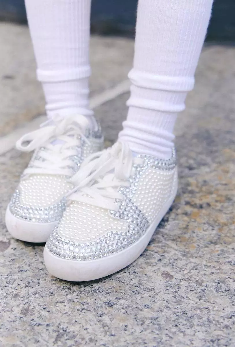 Lola and The Boys Diamonds & Pearls White Sneaker