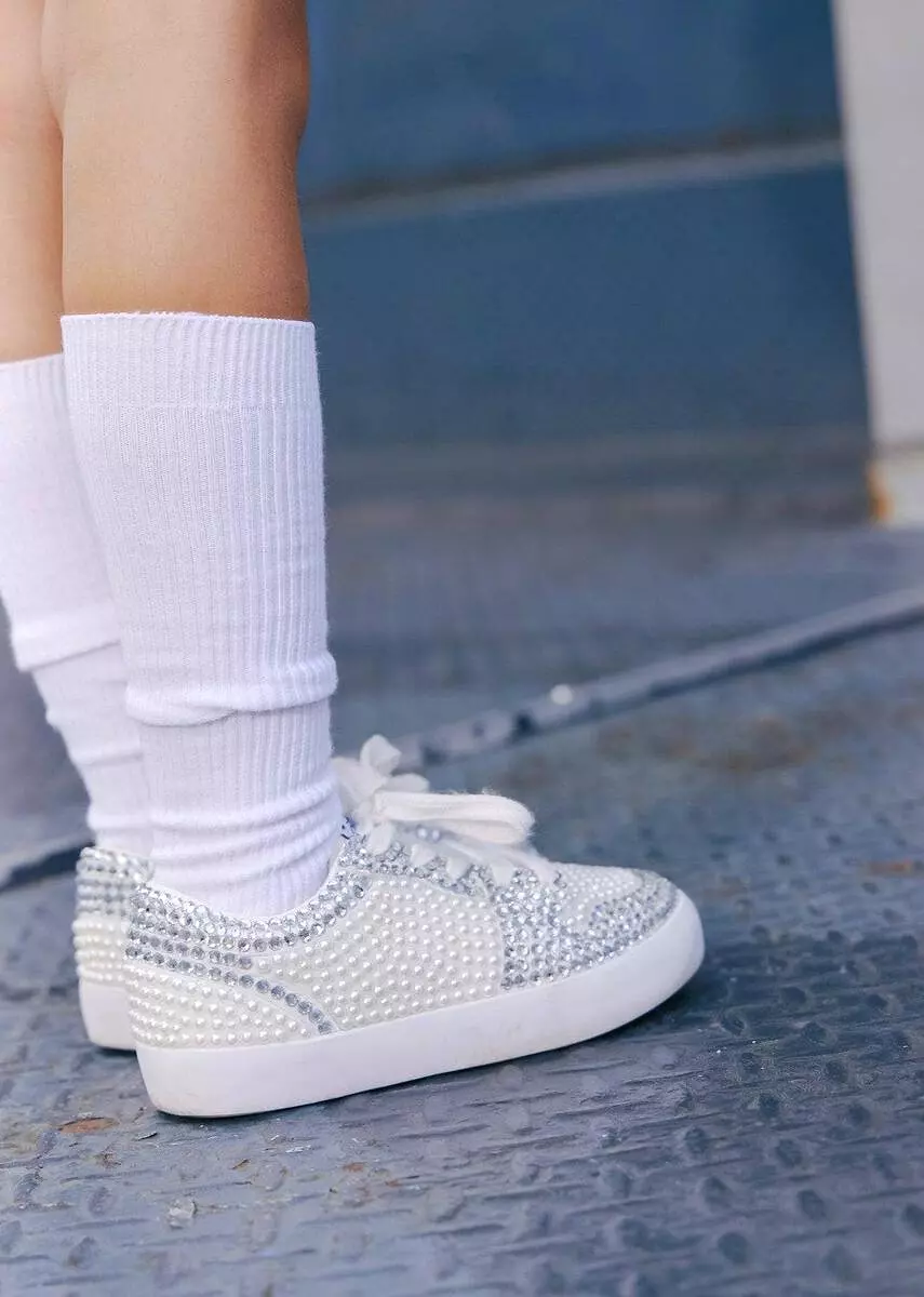 Lola and The Boys Diamonds & Pearls White Sneaker