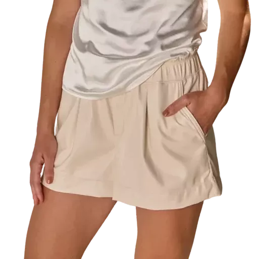 Melissa Nepton Faux Leather Shorts - Cream