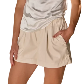 Melissa Nepton Faux Leather Shorts - Cream