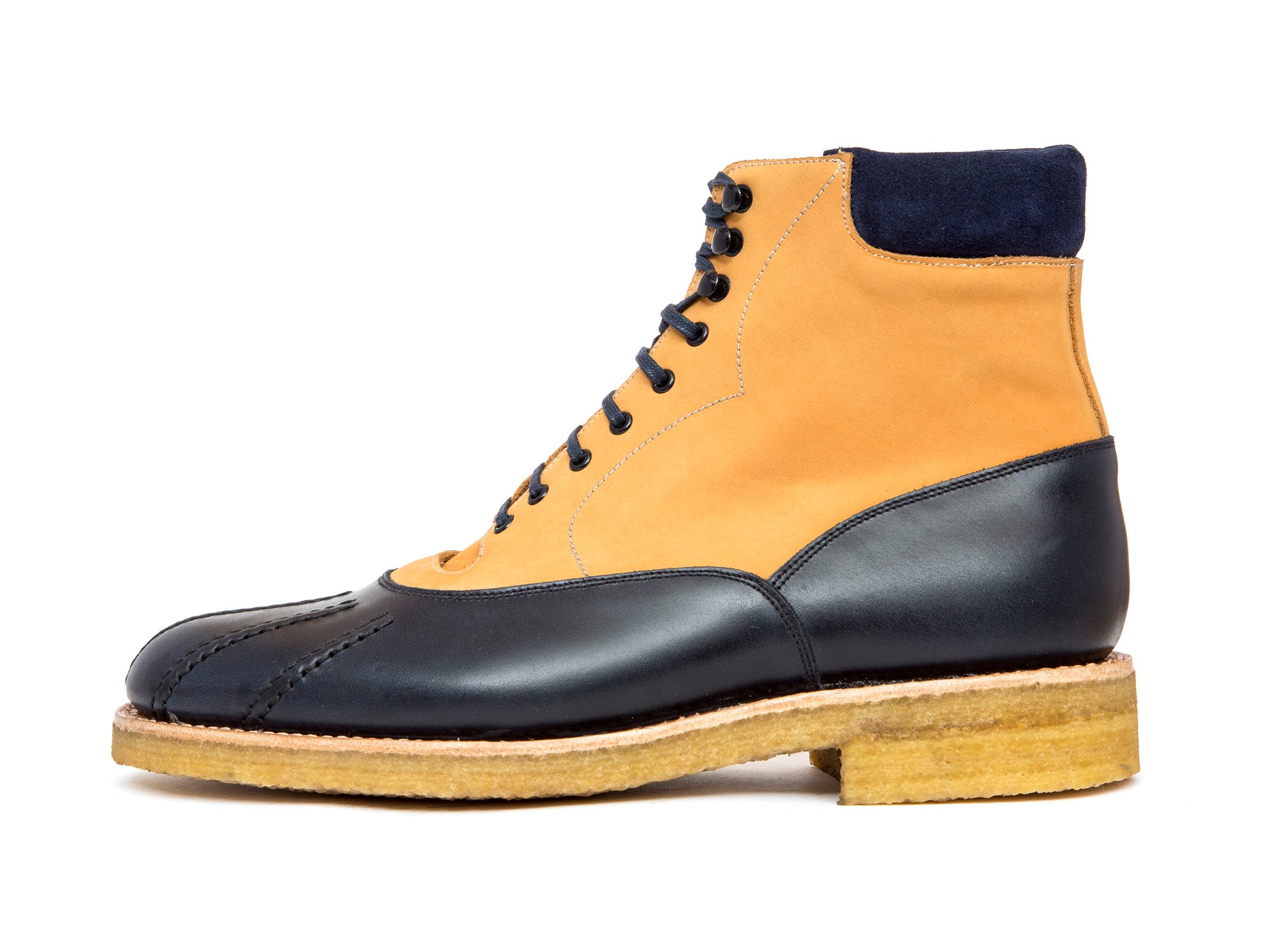 Mercer - MTO - Navy Calf / Tan Nubuck - TMG Last - Crepe Rubber Sole