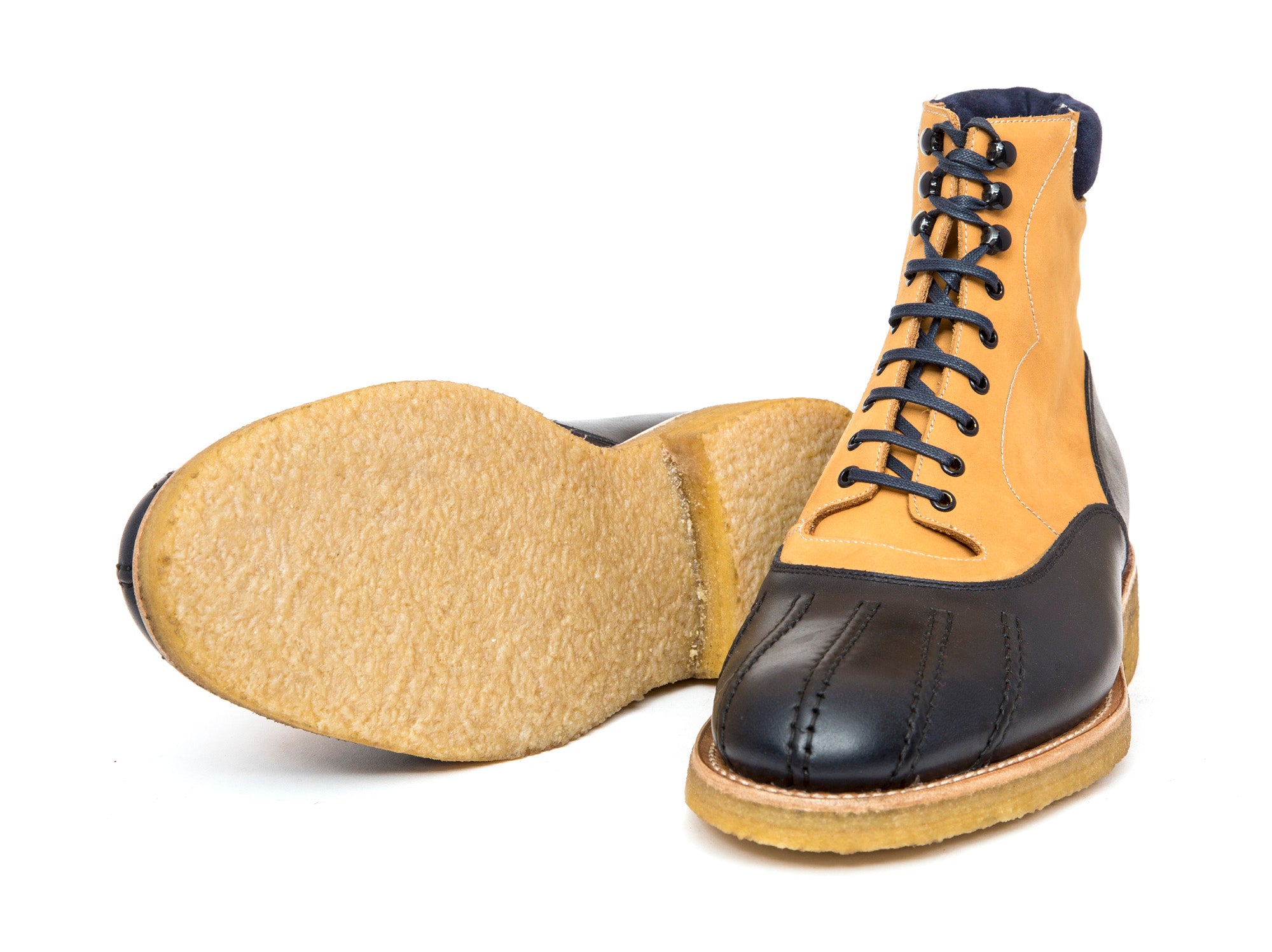 Mercer - MTO - Navy Calf / Tan Nubuck - TMG Last - Crepe Rubber Sole