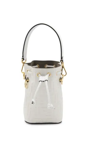 Mon Trésor Leather Bucket Bag - White