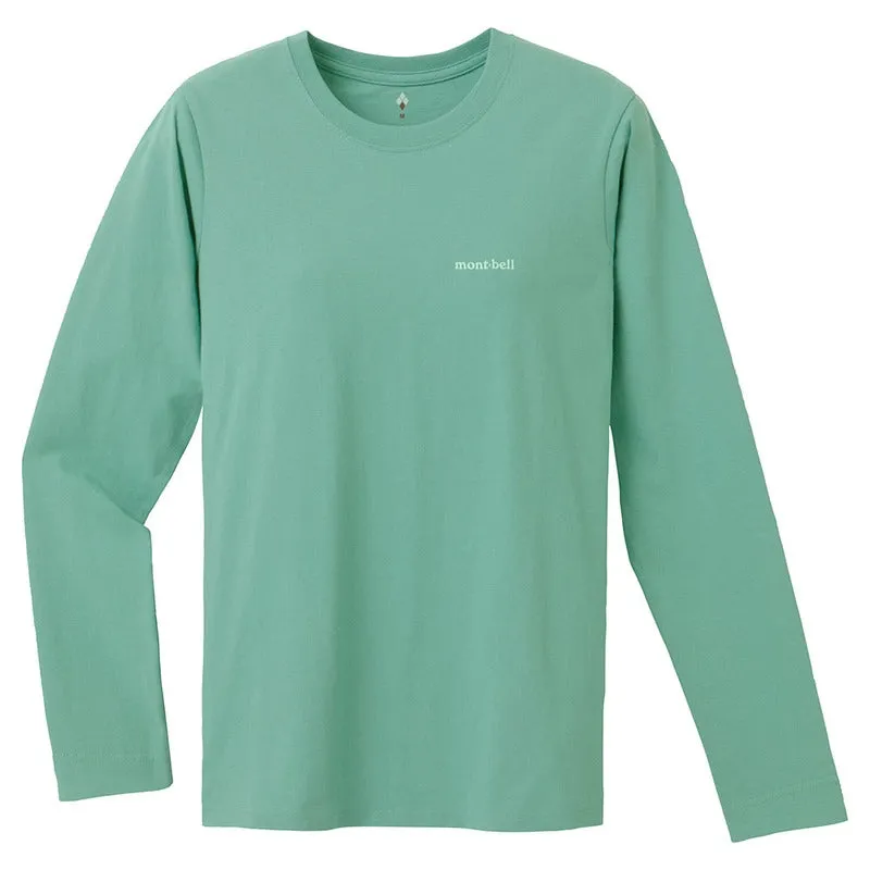 Montbell T-Shirt Women's Pear Skin Cotton Long Sleeve T - Everyday Hiking Trekking Firstlayer