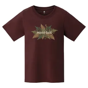 Montbell T-Shirt Women's Pear Skin Cotton T Ferns - Wine Red UV Cut