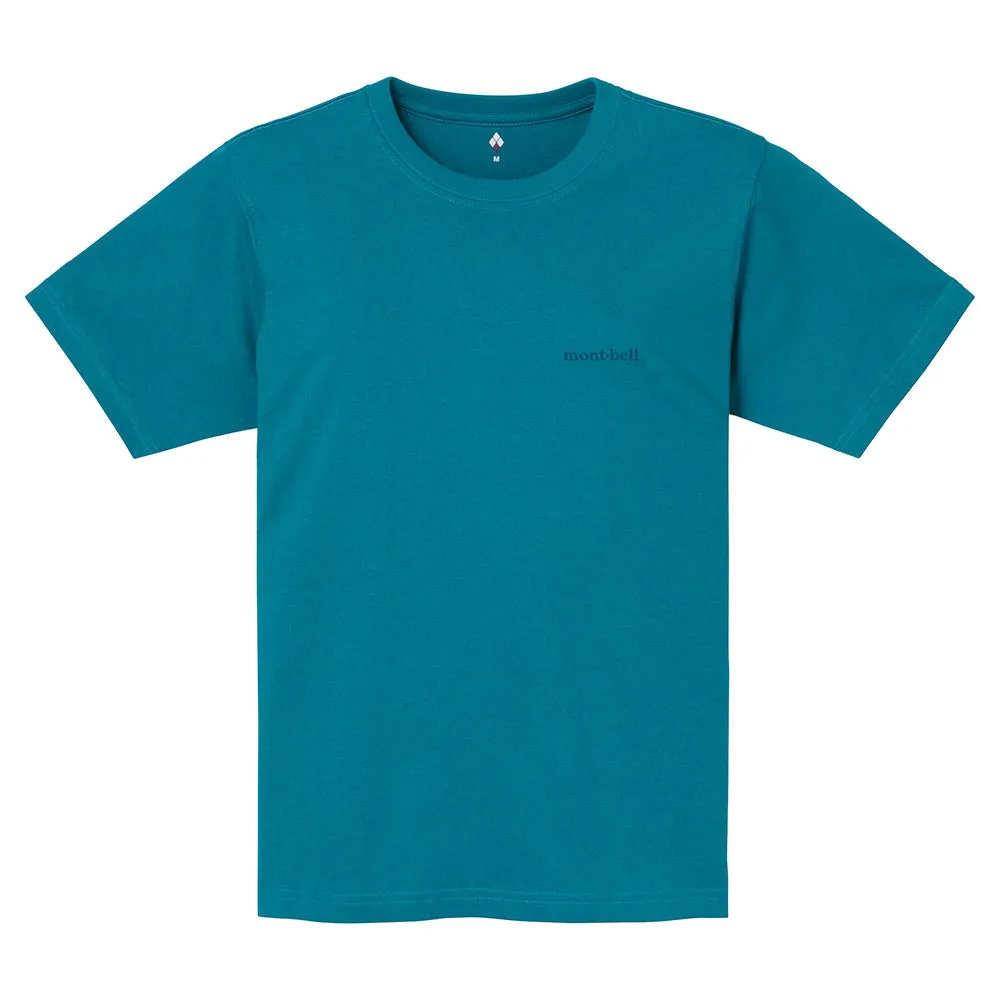 Montbell T-Shirt Women's Pear Skin Cotton T - Ivory Turquoise UV Cut