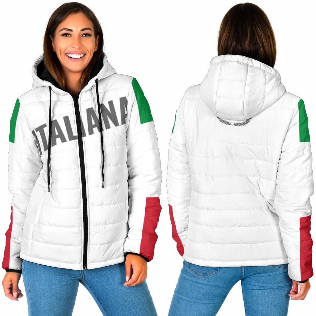 Padded Hooded Jacket Italiano/Italiana - White