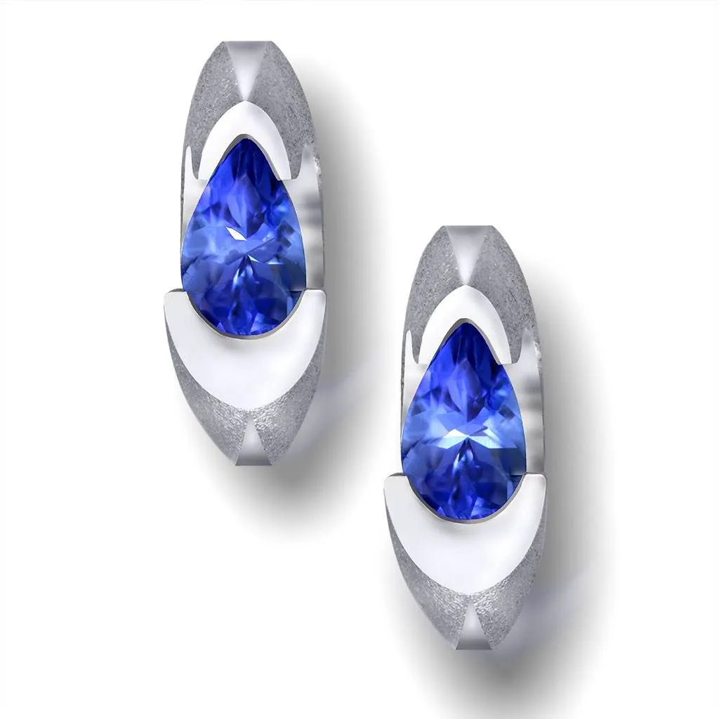 Passion Tanzanite White Gold Stud Earrings