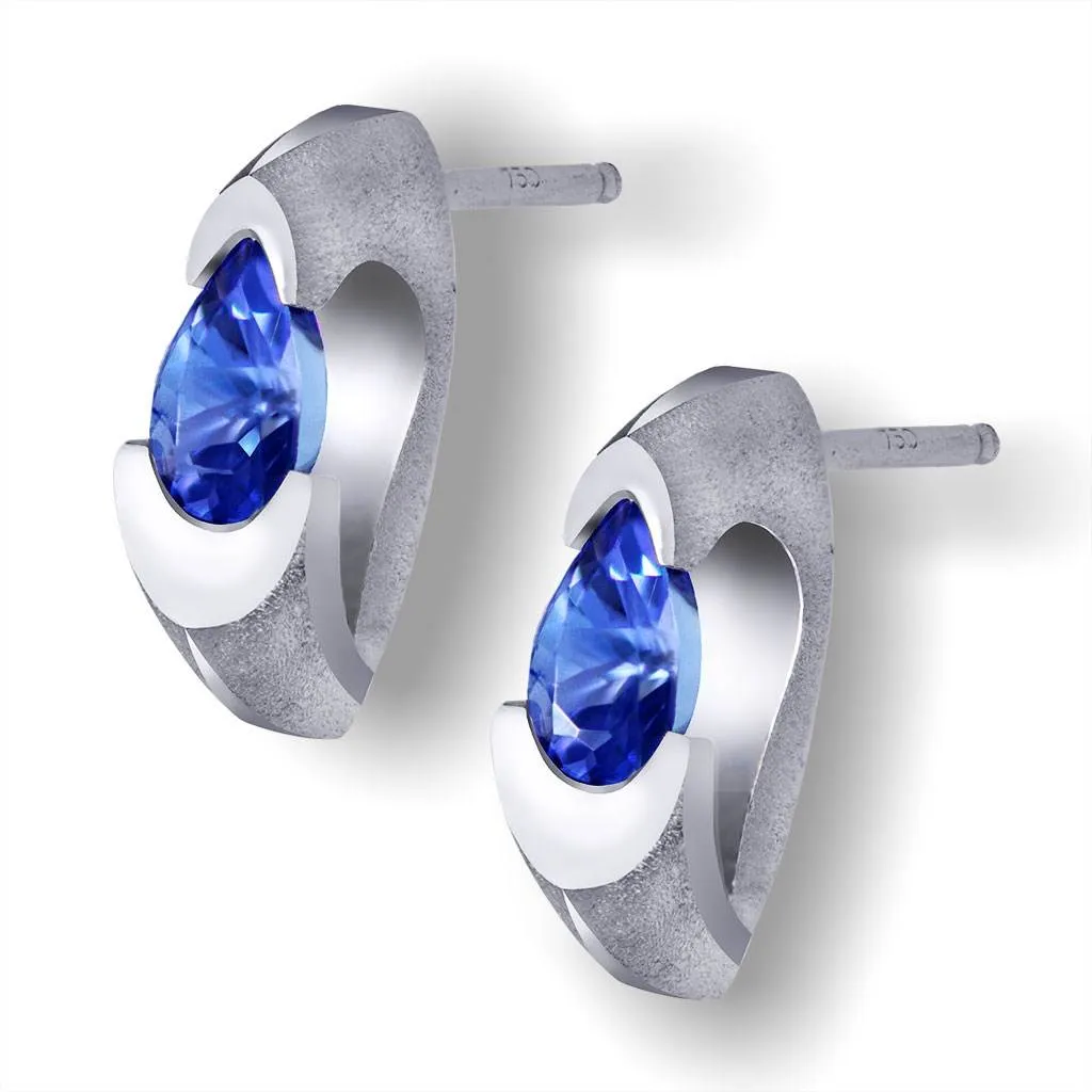 Passion Tanzanite White Gold Stud Earrings