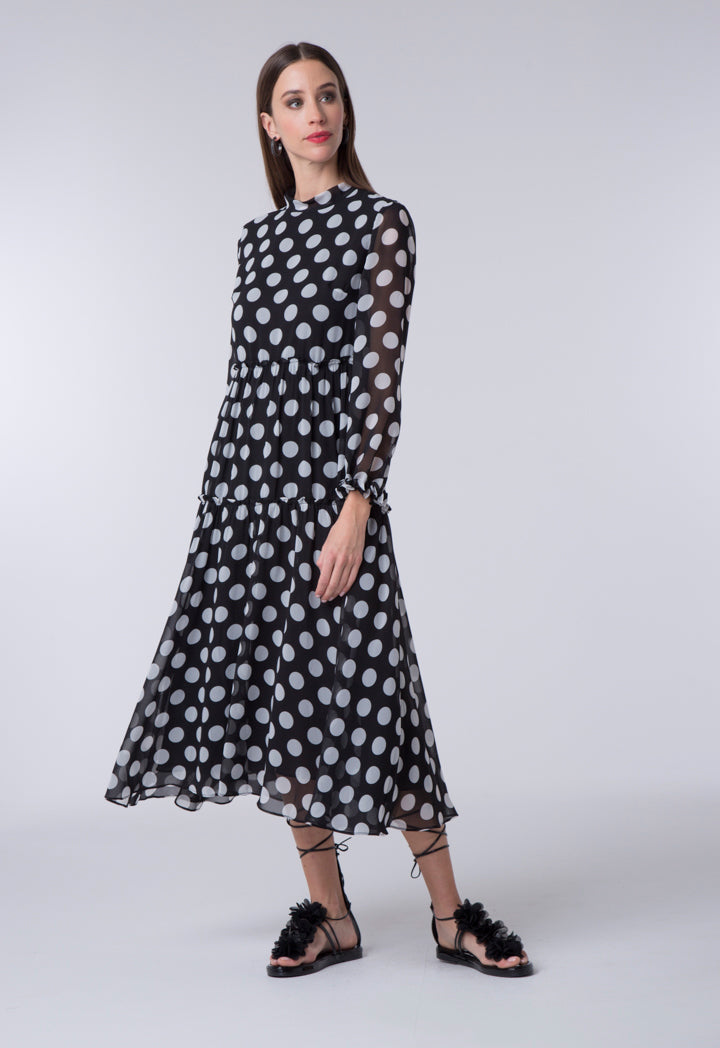 Polkadot Gathered Frill Dress