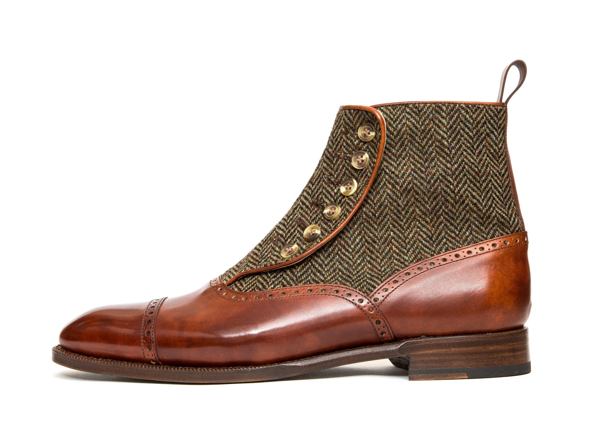 Puyallup - MTO - Gold Museum Calf / Forest Tweed - NGT Last - Single Leather Sole