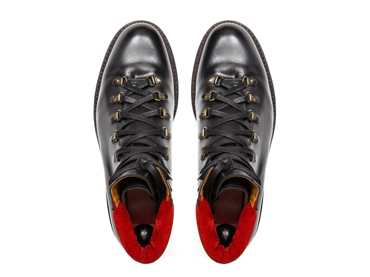 Snoqualmie - MTO - Rugged Black Calf / Red Suede - NJF Last - Rugged Rubber Sole w/ Stormwelt