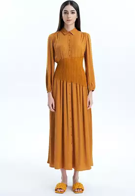 Solid Knitted Waist Dress