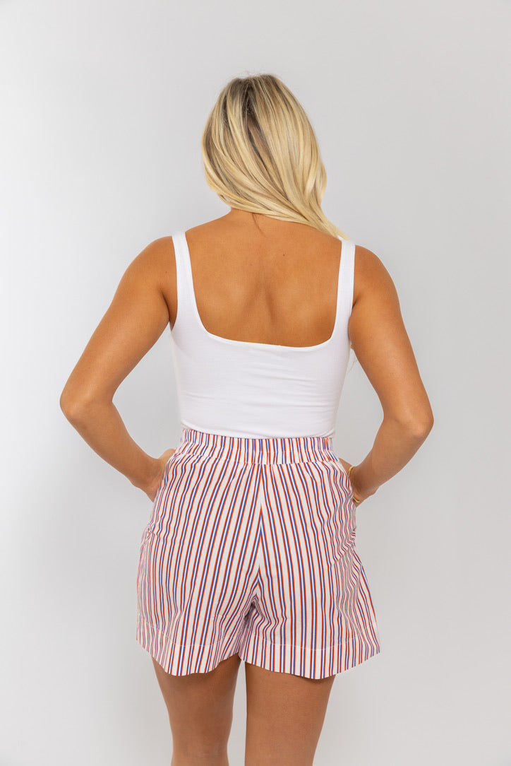 Stripe Poplin Pocket Shorts