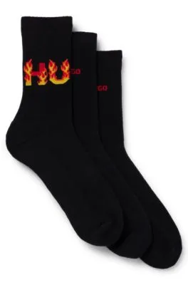 Three-pack of short-length socks with logo details