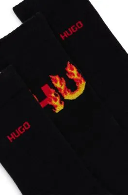 Three-pack of short-length socks with logo details